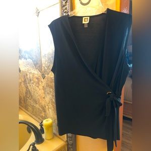 Anne Klein Jersey Front Wrap Top